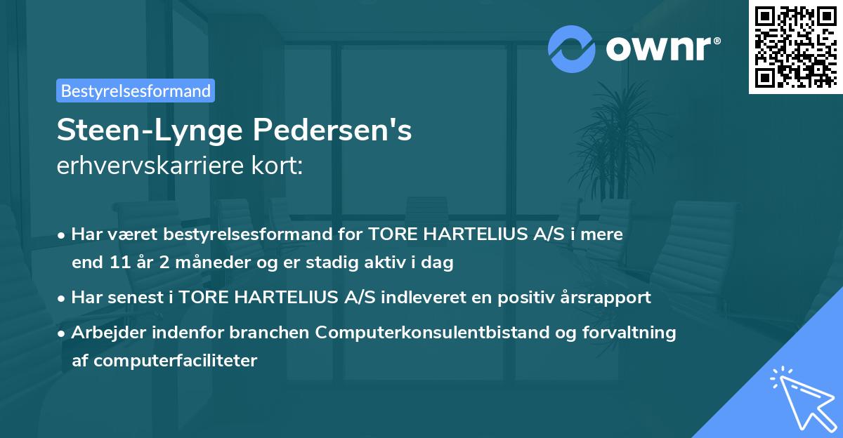 Steen-Lynge Pedersen's erhvervskarriere kort