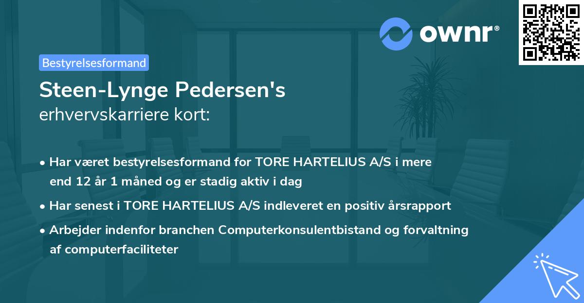 Steen-Lynge Pedersen's erhvervskarriere kort
