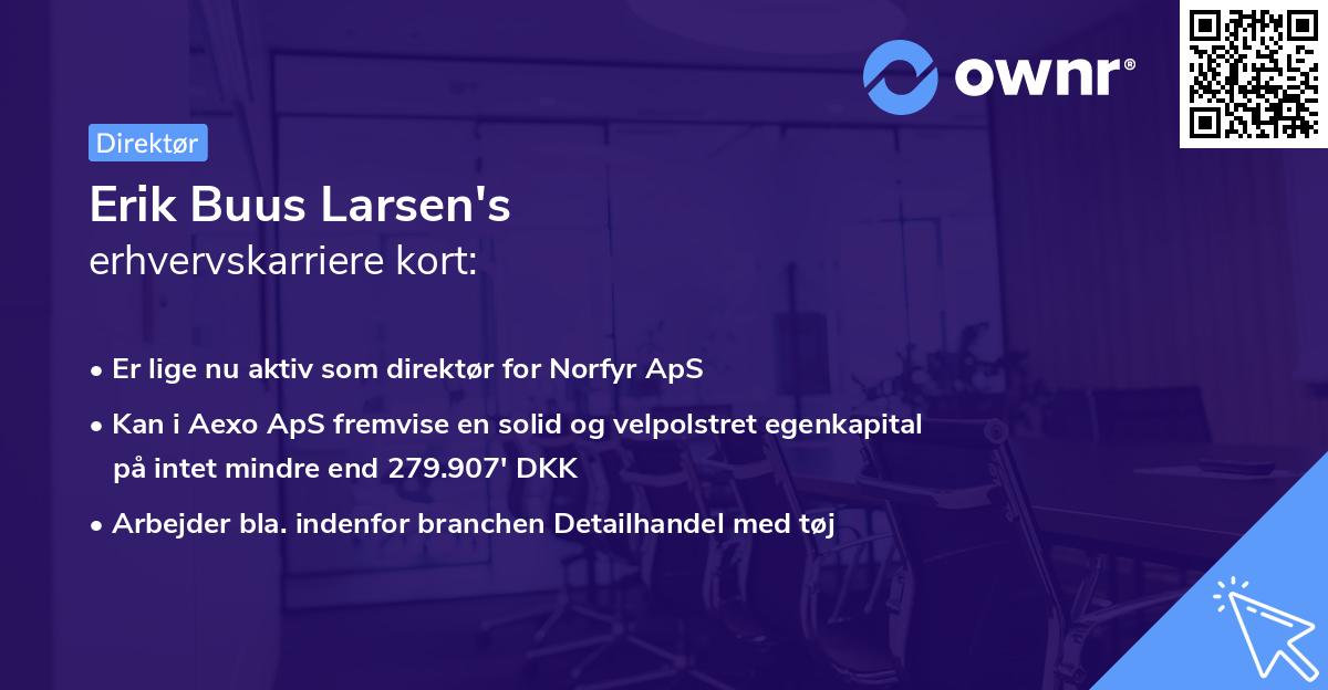 Erik Buus Larsen's erhvervskarriere kort