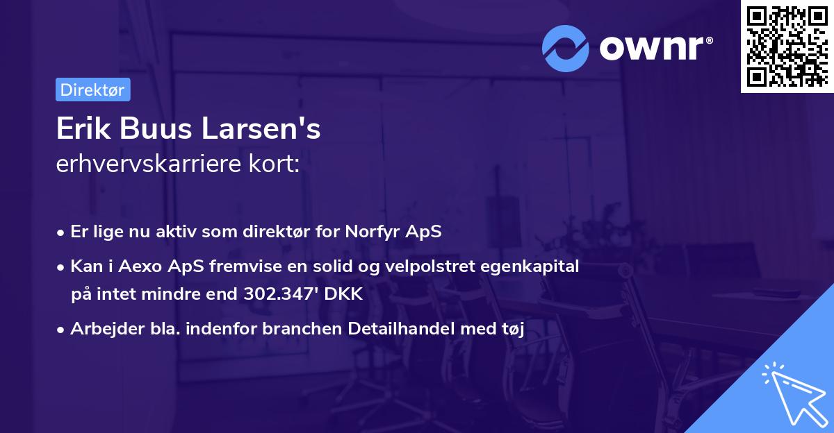 Erik Buus Larsen's erhvervskarriere kort