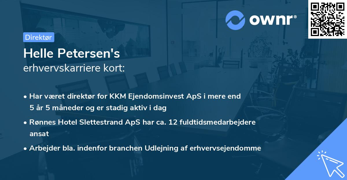 Helle Petersen's erhvervskarriere kort