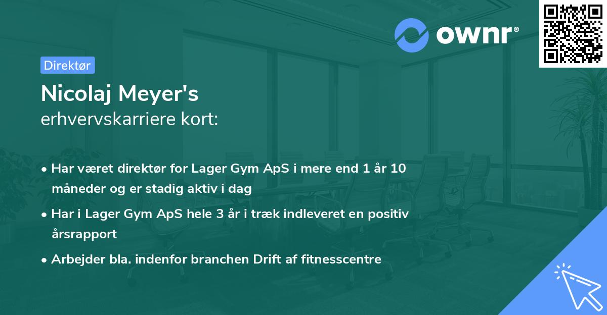 Nicolaj Meyer's erhvervskarriere kort