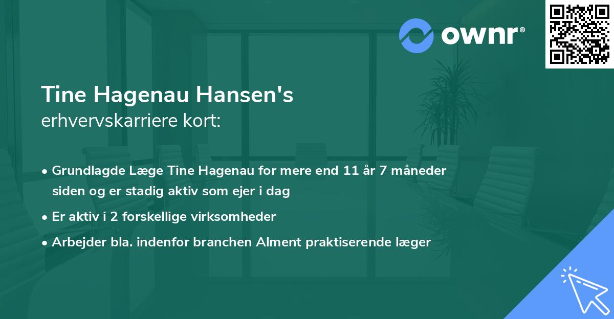 Tine Hagenau Hansen's erhvervskarriere kort