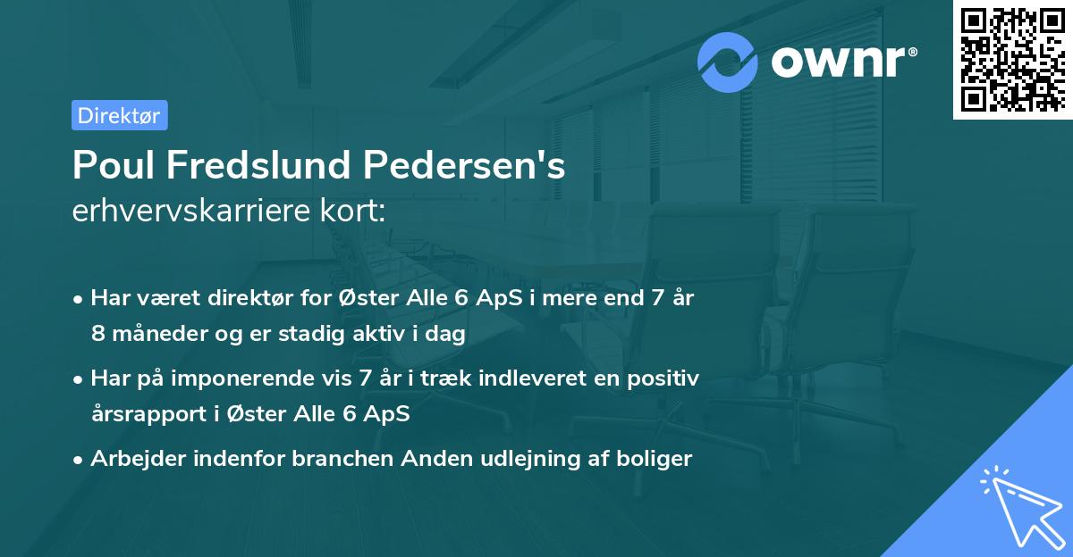 Poul Fredslund Pedersen's erhvervskarriere kort