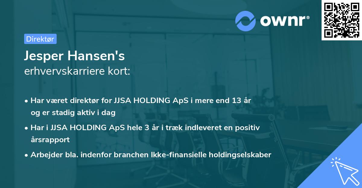 Jesper Hansen's erhvervskarriere kort