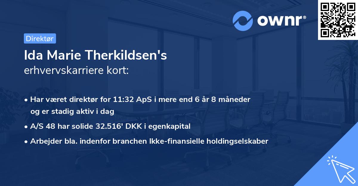 Ida Marie Therkildsen's erhvervskarriere kort