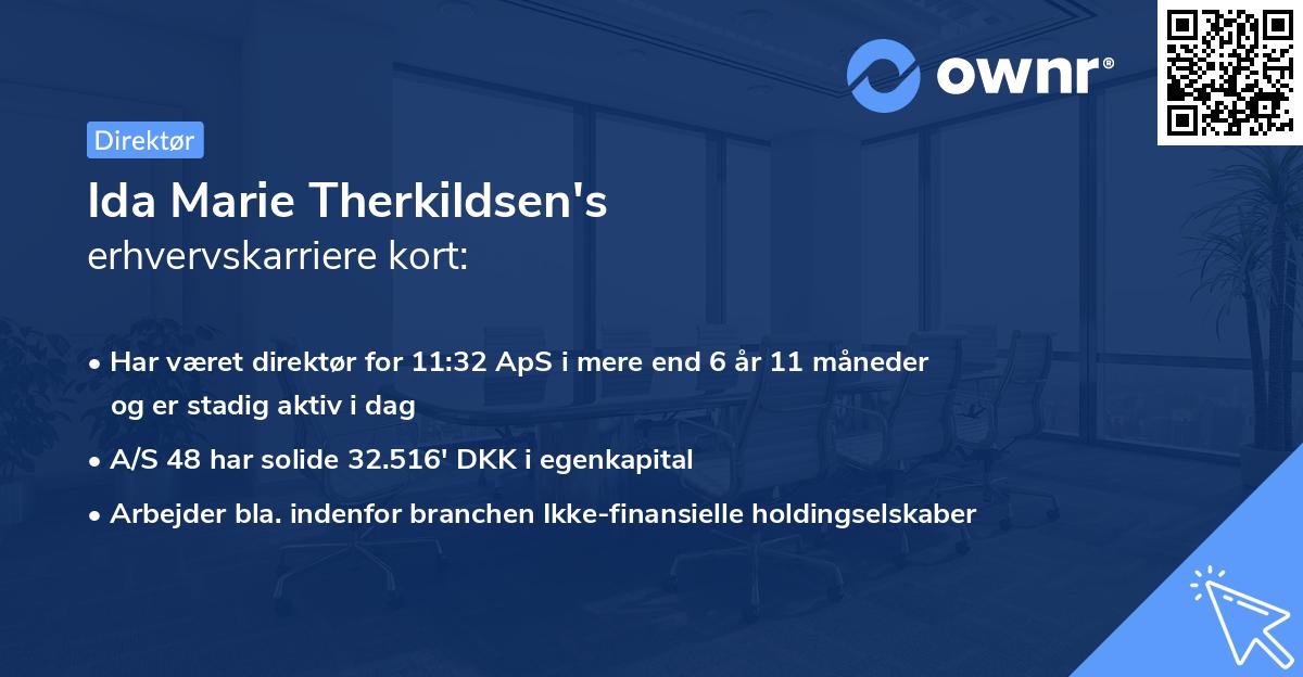 Ida Marie Therkildsen's erhvervskarriere kort