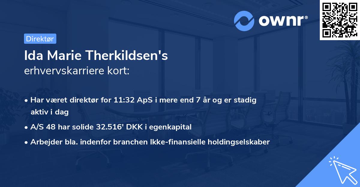 Ida Marie Therkildsen's erhvervskarriere kort