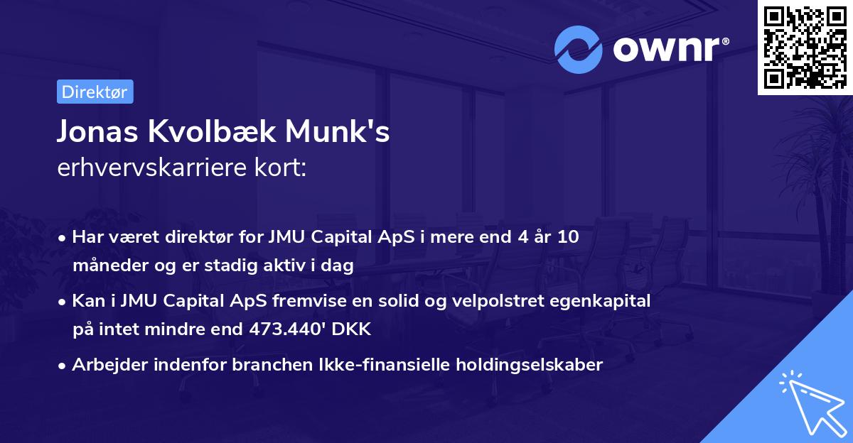Jonas Kvolbæk Munk's erhvervskarriere kort