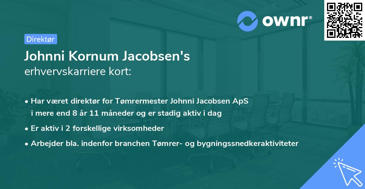 Johnni Kornum Jacobsen's erhvervskarriere kort