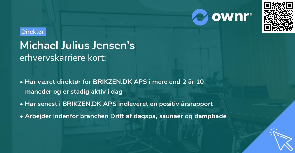 Michael Julius Jensen's erhvervskarriere kort