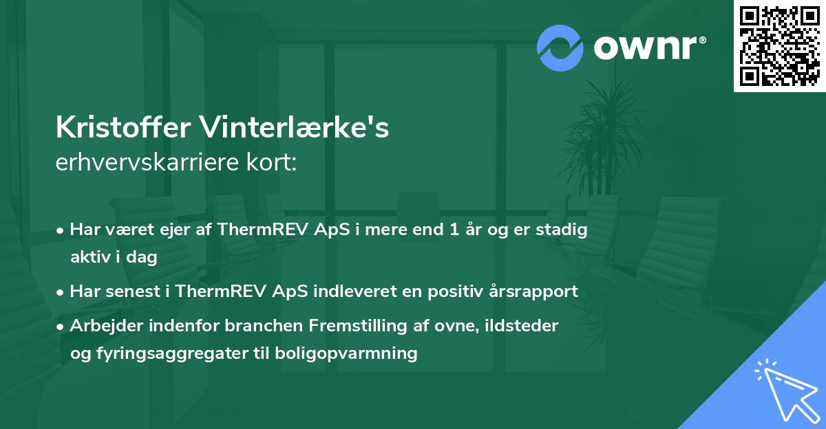 Kristoffer Vinterlærke's erhvervskarriere kort