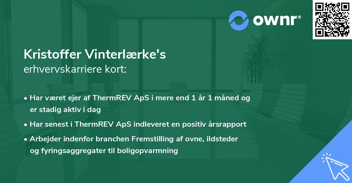 Kristoffer Vinterlærke's erhvervskarriere kort