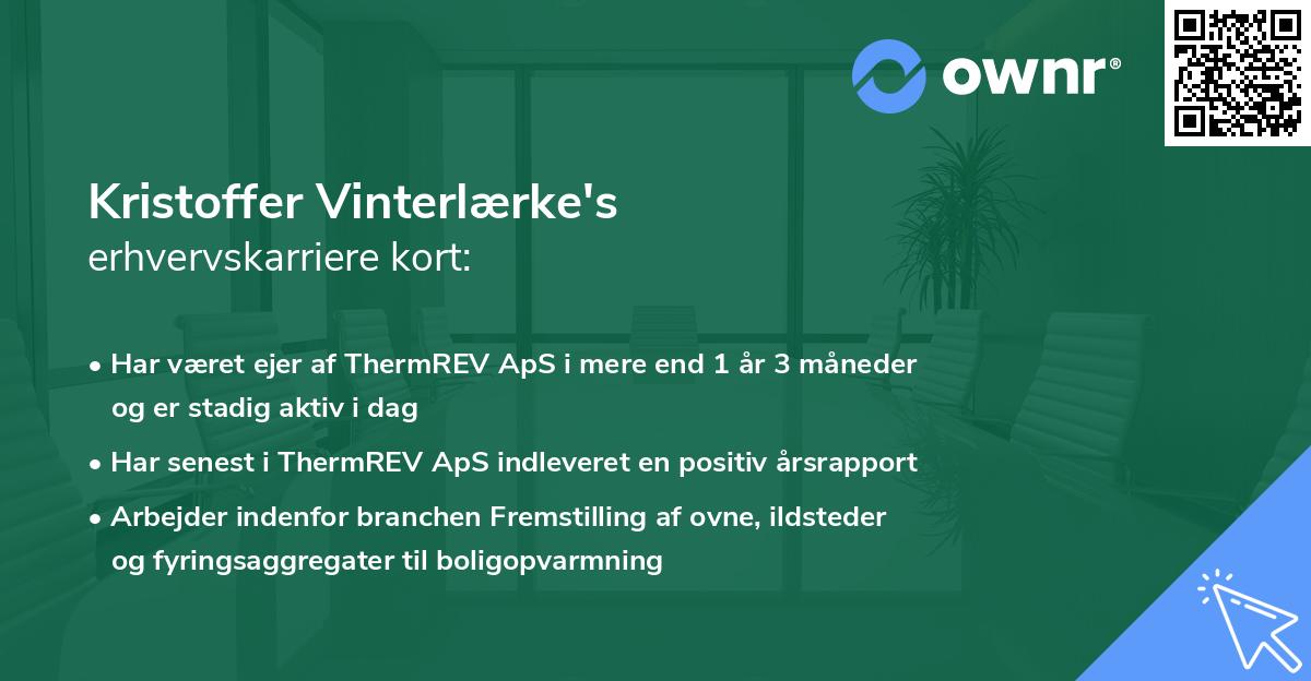 Kristoffer Vinterlærke's erhvervskarriere kort