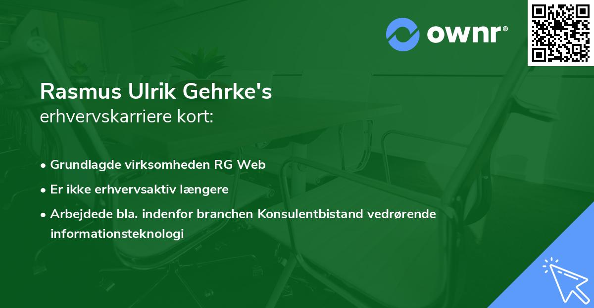 Rasmus Ulrik Gehrke's erhvervskarriere kort