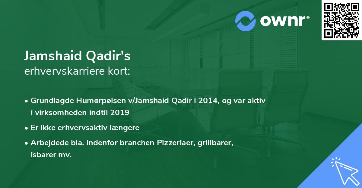 Jamshaid Qadir's erhvervskarriere kort