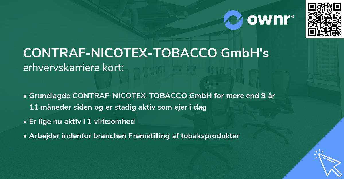 CONTRAF-NICOTEX-TOBACCO GmbH's erhvervskarriere kort