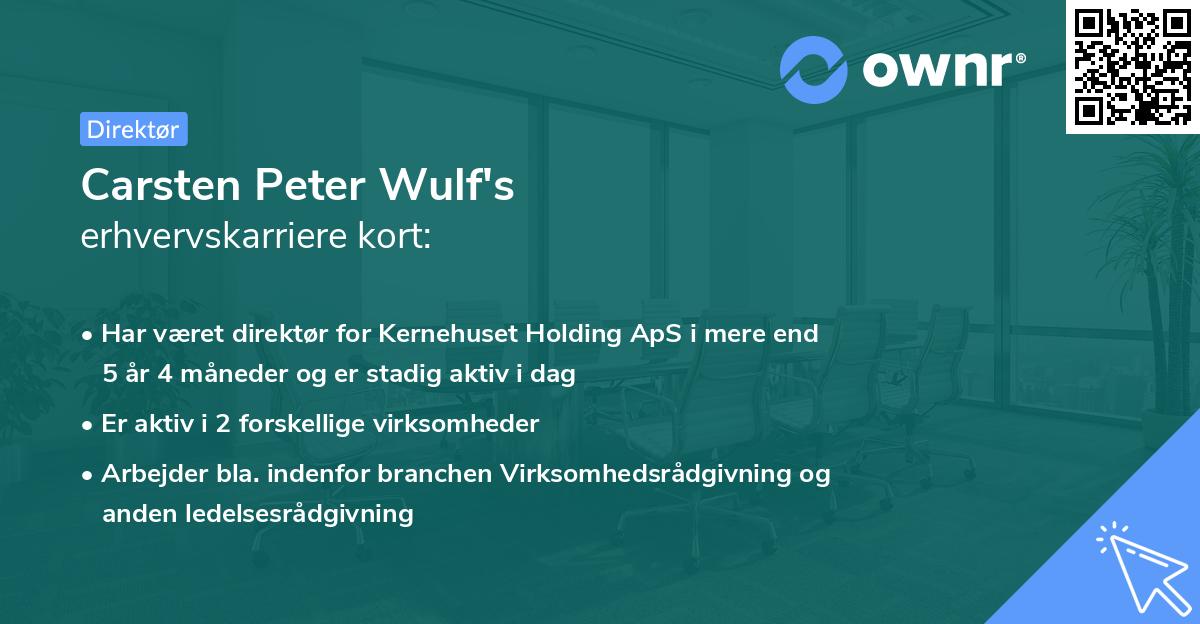 Carsten Peter Wulf's erhvervskarriere kort