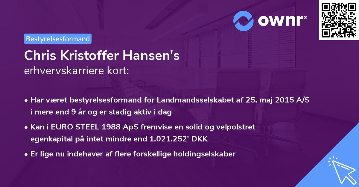 Chris Kristoffer Hansen's erhvervskarriere kort