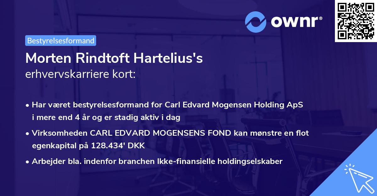 Morten Rindtoft Hartelius's erhvervskarriere kort