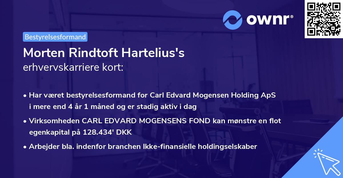 Morten Rindtoft Hartelius's erhvervskarriere kort
