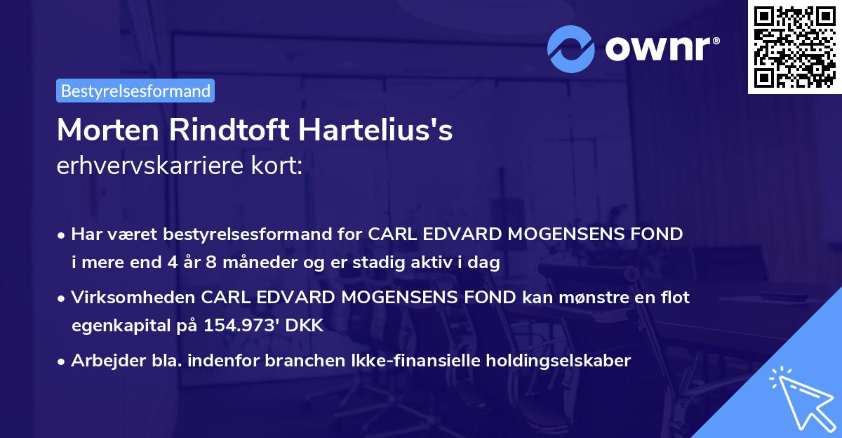 Morten Rindtoft Hartelius's erhvervskarriere kort