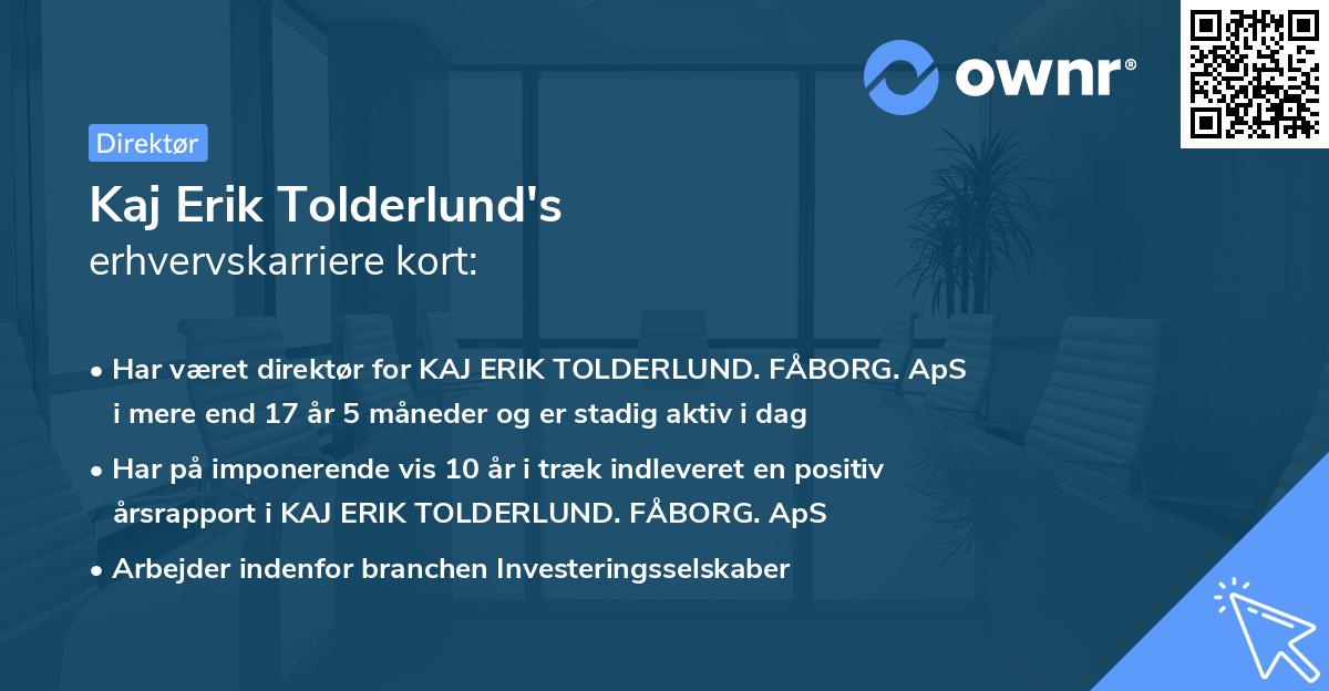 Kaj Erik Tolderlund's erhvervskarriere kort