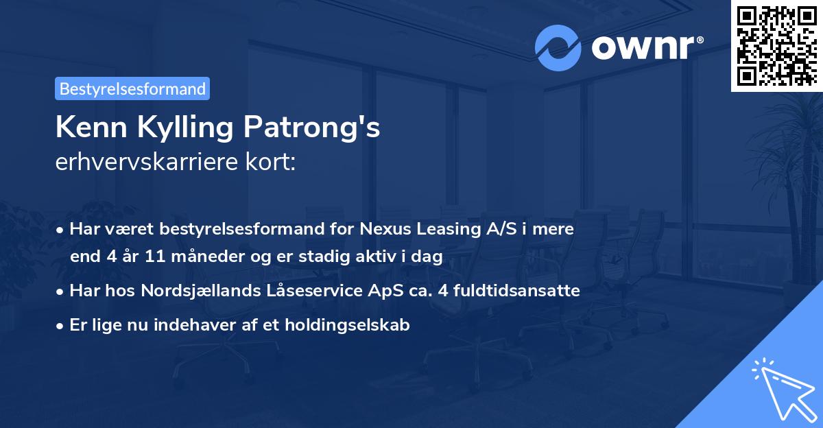 Kenn Kylling Patrong's erhvervskarriere kort