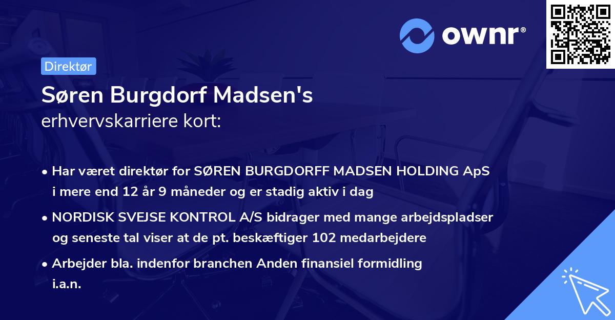 Søren Burgdorf Madsen's erhvervskarriere kort