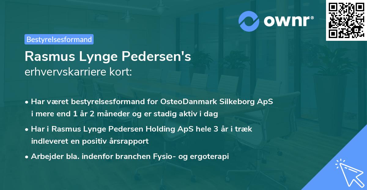 Rasmus Lynge Pedersen's erhvervskarriere kort