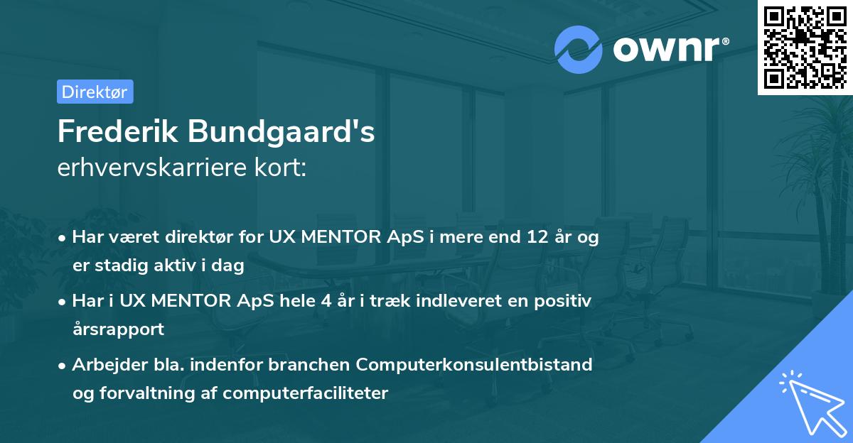Frederik Bundgaard's erhvervskarriere kort