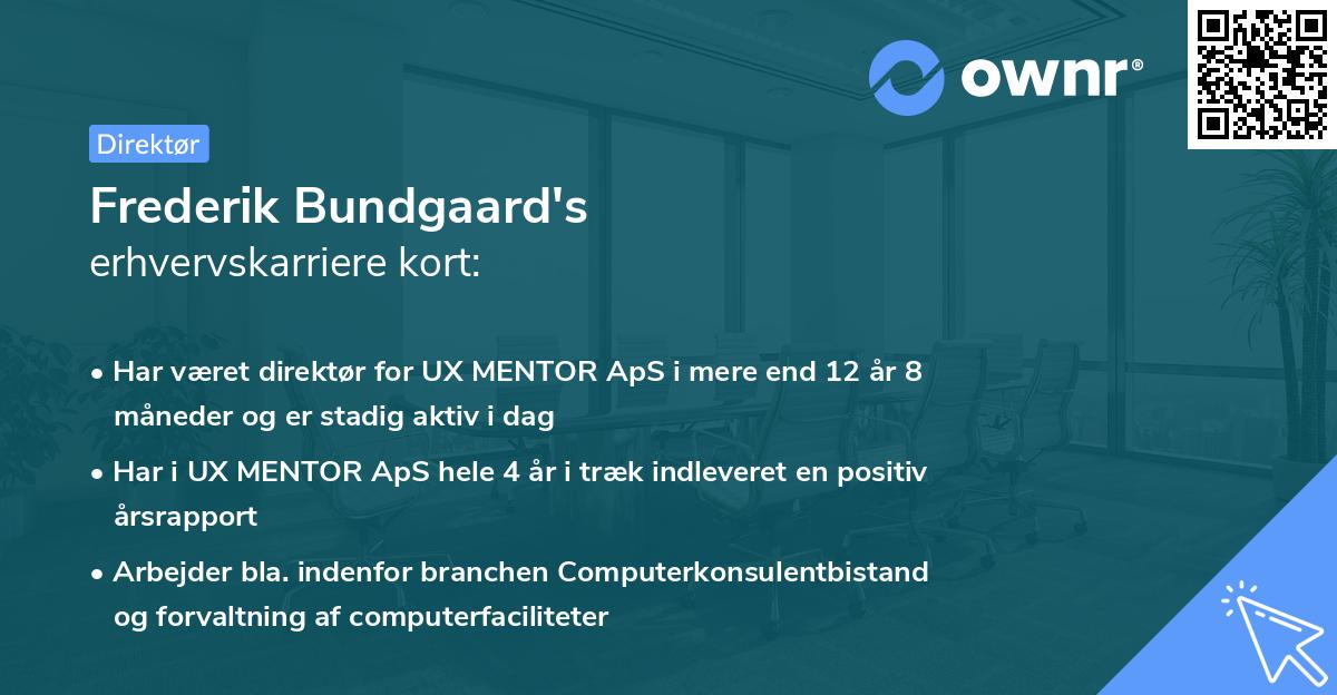 Frederik Bundgaard's erhvervskarriere kort