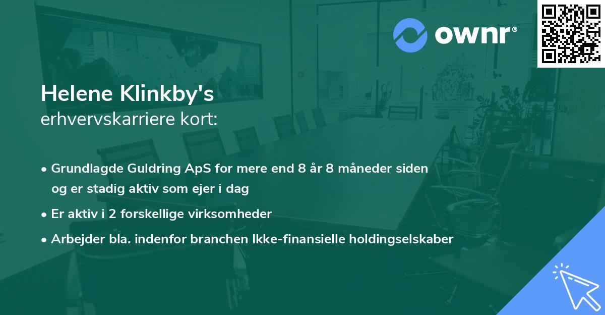 Helene Klinkby's erhvervskarriere kort