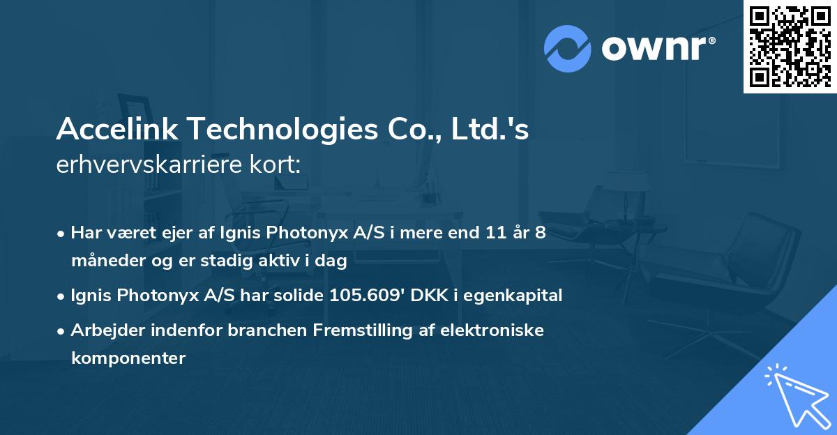 Accelink Technologies Co., Ltd.'s erhvervskarriere kort