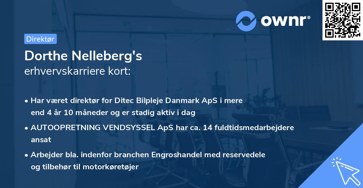 Dorthe Nelleberg's erhvervskarriere kort