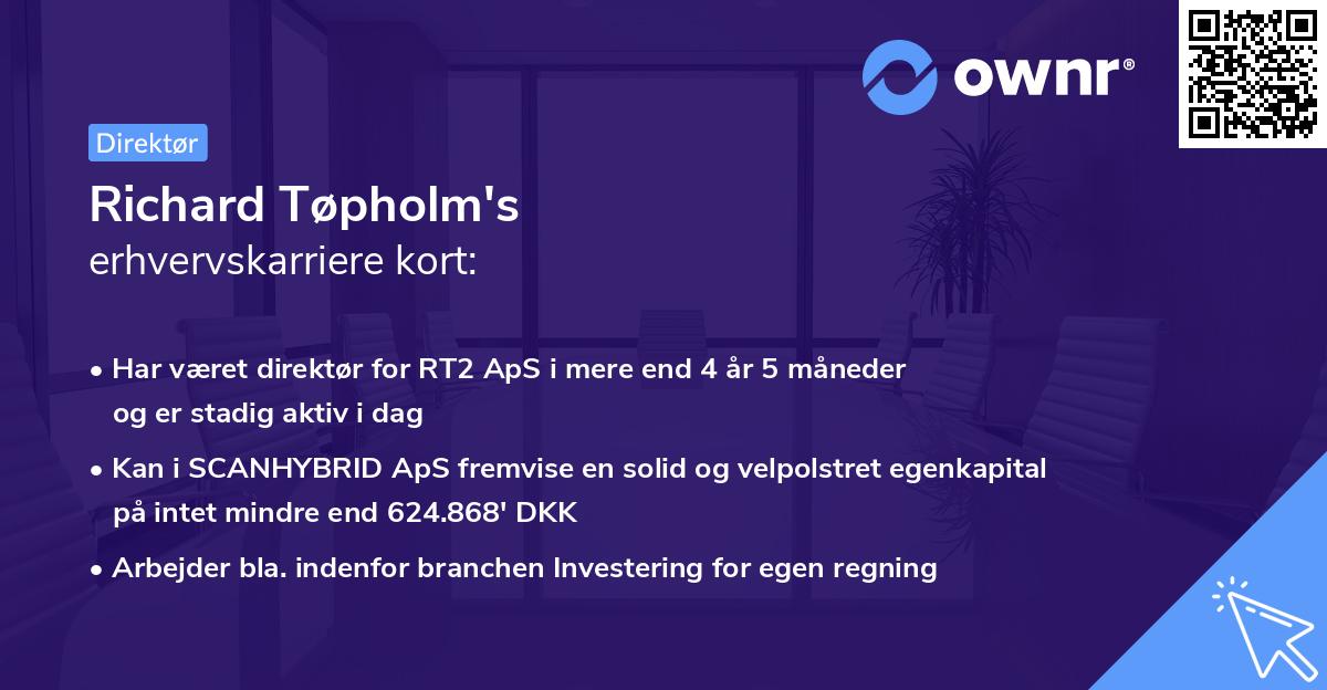 Richard Tøpholm's erhvervskarriere kort