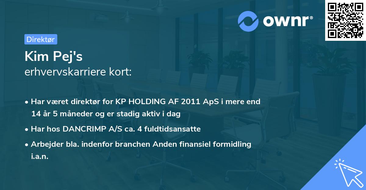 Kim Pej's erhvervskarriere kort