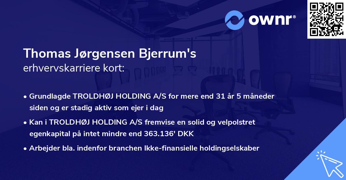 Thomas Jørgensen Bjerrum's erhvervskarriere kort