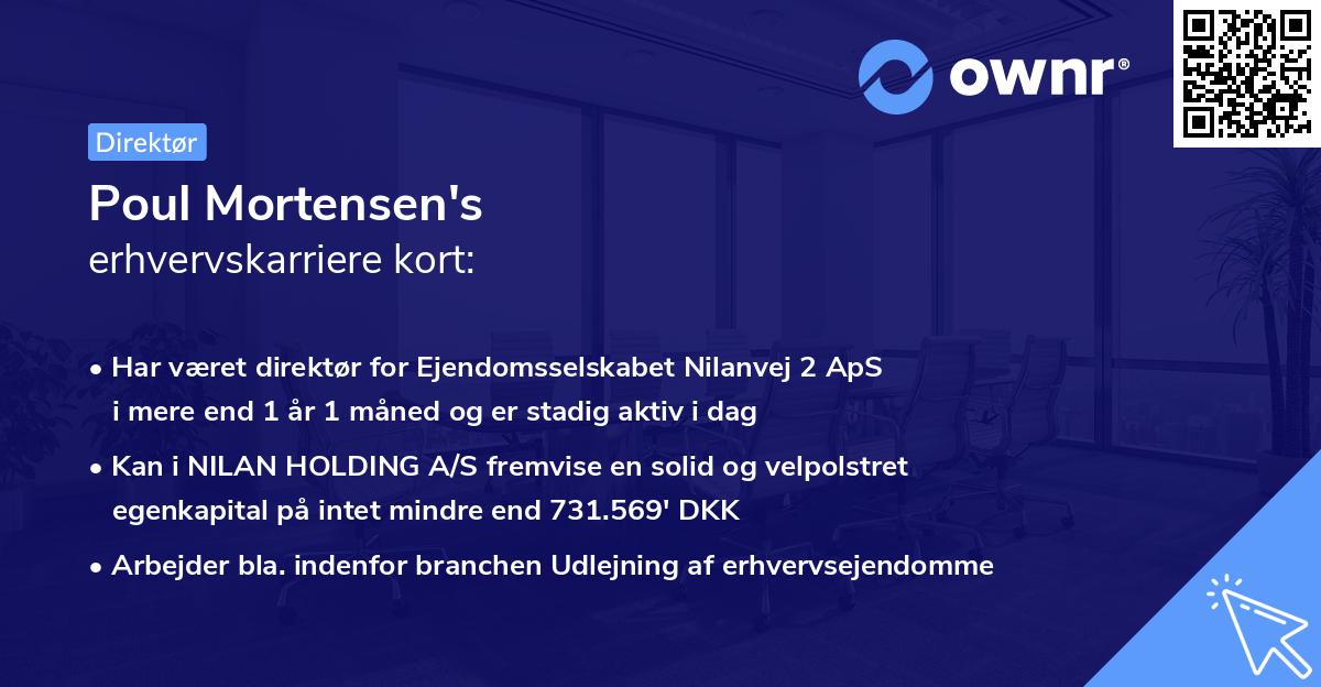 Poul Mortensen's erhvervskarriere kort