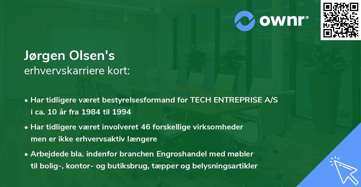 Jørgen Olsen's erhvervskarriere kort