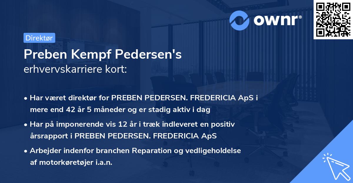 Preben Kempf Pedersen's erhvervskarriere kort