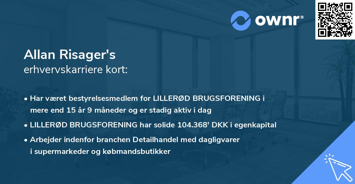 Allan Risager's erhvervskarriere kort