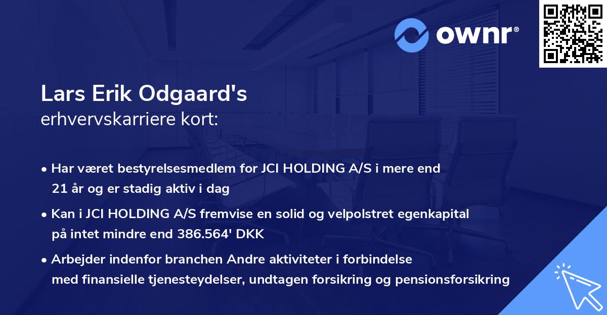 Lars Erik Odgaard's erhvervskarriere kort