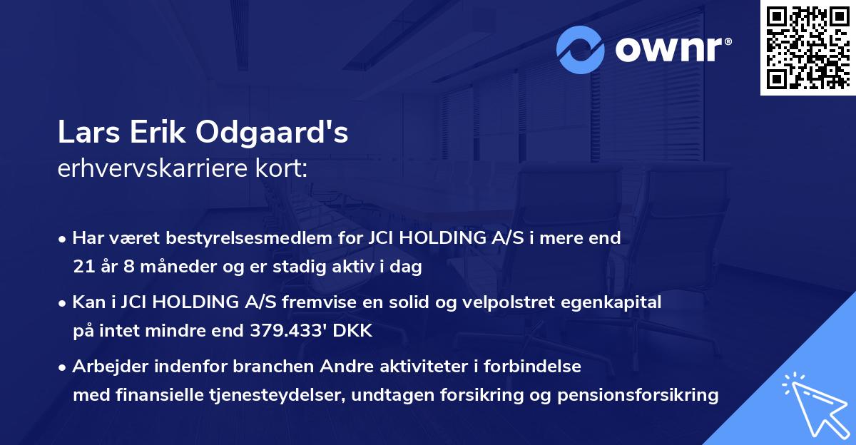 Lars Erik Odgaard's erhvervskarriere kort