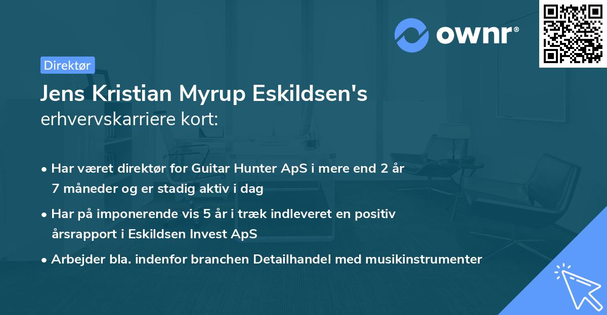 Jens Kristian Myrup Eskildsen's erhvervskarriere kort