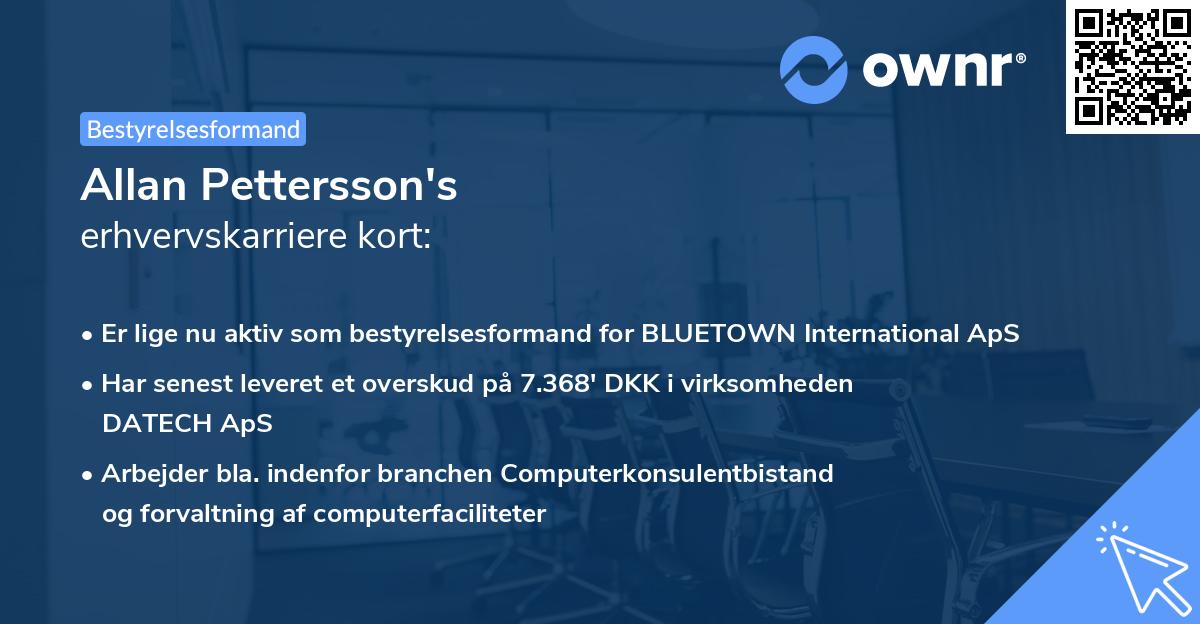 Allan Pettersson's erhvervskarriere kort