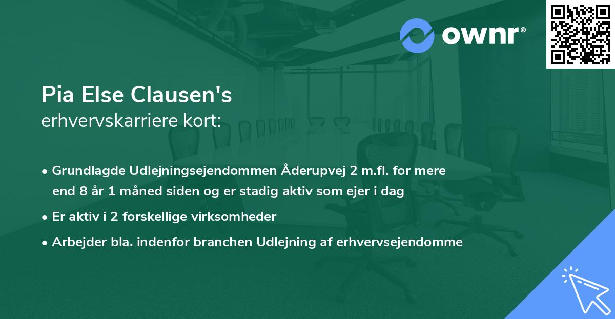 Pia Else Clausen's erhvervskarriere kort