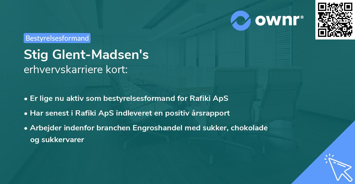 Stig Glent-Madsen's erhvervskarriere kort