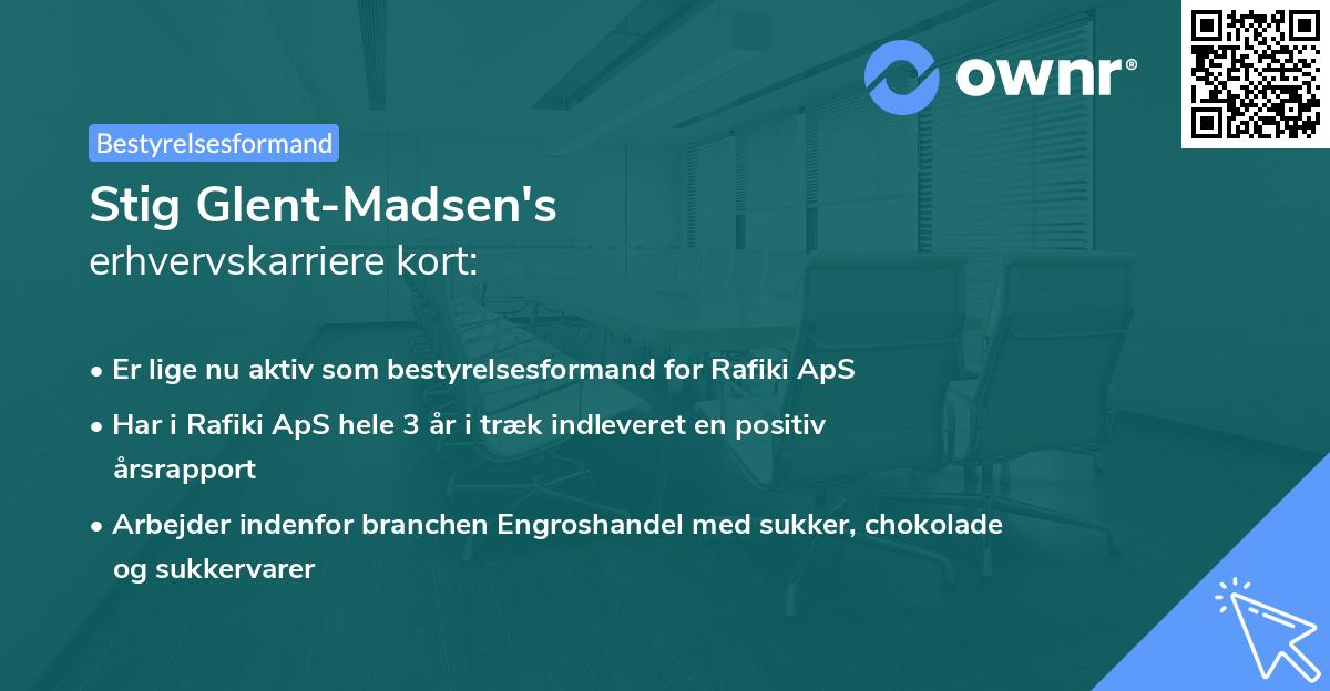 Stig Glent-Madsen's erhvervskarriere kort