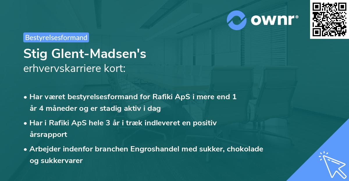 Stig Glent-Madsen's erhvervskarriere kort